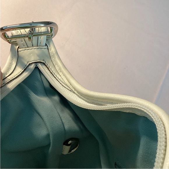 COACH (F13357) Teal & Bone Vintage Bleecker Rugby Tattersall Duffle Bucket Bag